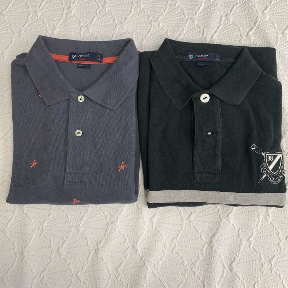 CREMIEUX Collection Men's Lot of 2 Short Sleeve Summer Polo Shirts Medium #967